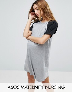 Платье колор блок с молниями ASOS Maternity NURSING - Серый