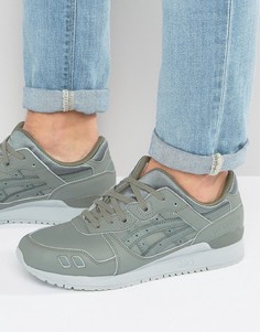 Зеленые кожаные кроссовки Asics Gel-Lyte III H7K3L 8181 - Зеленый