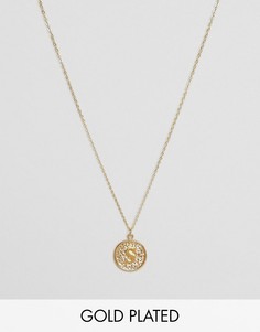 Ожерелье с инициалом S на подвеске Ottoman Hands - Золотой