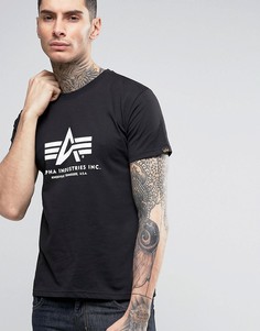 Черная футболка стандартного кроя с логотипом Alpha Industries - Черный