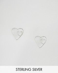 Двойные серебряные серьги-кольца ASOS - Серебряный