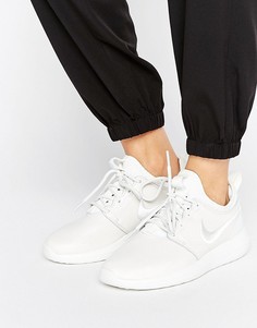 Белые премиум-кроссовки с вышитым логотипом-галочкой Nike Roshe 2 - Белый