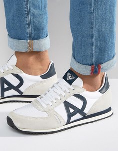 Белые кроссовки для бега с логотипом Armani Jeans - Белый