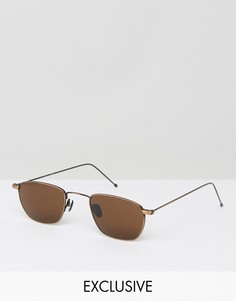 Квадратные солнцезащитные очки с коричневыми стеклами Reclaimed Vintage - Коричневый