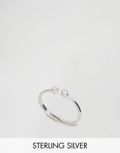 Разомкнутое серебряное кольцо с камнем ASOS - Серебряный