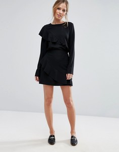 Юбка с асимметричной оборкой Vero Moda - Черный