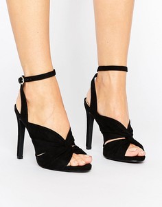 Сандалии из искусственной замши с запахом New Look - Черный