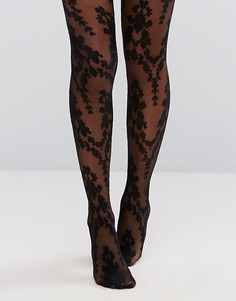 Колготки с цветочным рисунком пейсли Ann Summers - Черный