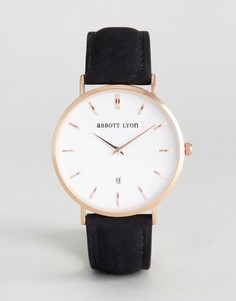 Часы с черным замшевым ремешком Abbott Lyon Kensington 40 - Черный