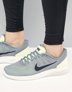 Кроссовки с зеленой отделкой Nike Running Lunar Glide 8 843725-300 - Зеленый