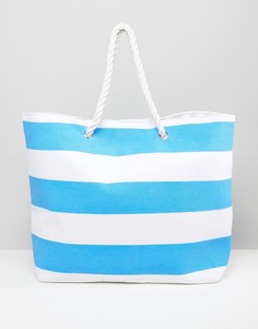 Пляжная сумка в ярко-голубую полоску South Beach - Синий
