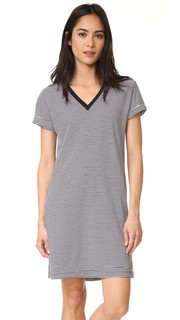 Платье с V-образным вырезом и короткими рукавами T by Alexander Wang