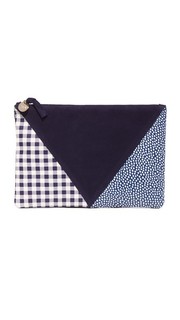Плоский клатч Supreme в лоскутной технике Clare V.