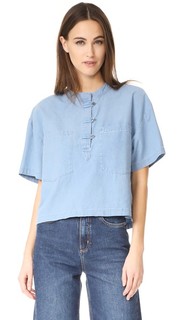Рубашка без воротника с передней застежкой Derek Lam 10 Crosby