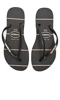 Slim logo metallic fine lines sandal - Havaianas