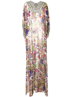 длинное платье с цветочным принтом Roberto Cavalli