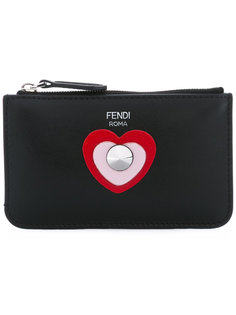 кошелек на молнии с принтом Heart Fendi