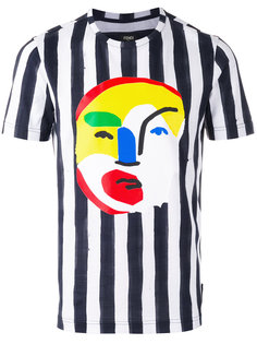 полосатая футболка с абстрактным принтом Fendi