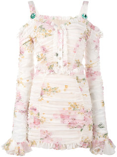 floral print ruched mini dress  Alessandra Rich