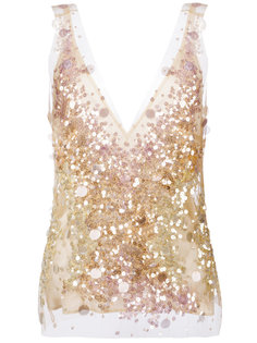 sequined V-neck top Amen Amen.