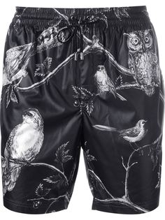 шорты для плавания с принтом птиц Dolce &amp; Gabbana