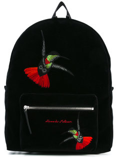 hummingbird embroidered backpack Alexander McQueen