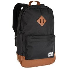 Рюкзак городской Herschel Heritage Mid-volume Black Tan Synthetic Leather