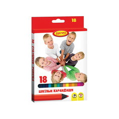 Карандаши цветные "Дети",18 цветов Limpopo