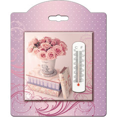 Термометр декоративный  жидкостный, бытовой в корпусе из доломитовой керамики, Феникс-Презент