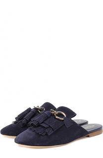 Замшевые сабо с бахромой и кисточками Tod’s Tods