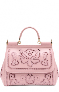 Сумка Sicily medium с прорезной вышивкой Dolce &amp; Gabbana