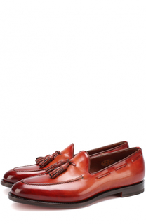 Кожаные лоферы с кисточками Santoni