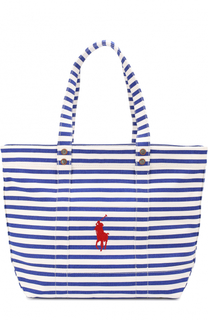 Текстильная сумка-тоут Big Pony в полоску Polo Ralph Lauren