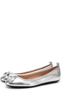 Балетки из металлизированной кожи с декором Tod’s Tods