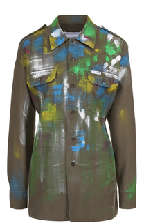 Блуза прямого кроя с накладными карманами и декоративной отделкой Forte Couture