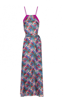 Шелковое платье-макси с цветочным принтом и открытой спиной Emilio Pucci