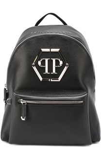 Кожаный рюкзак с внешним карманом на молнии Philipp Plein