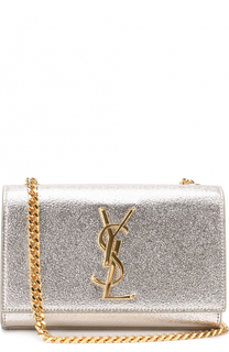 Сумка Monogram из металлизированной кожи Saint Laurent