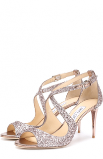 Босоножки Emily 85с глиттером на шпильке Jimmy Choo