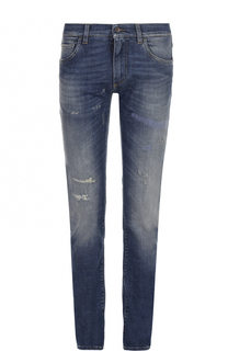 Джинсы прямого кроя с потертостями Dolce &amp; Gabbana