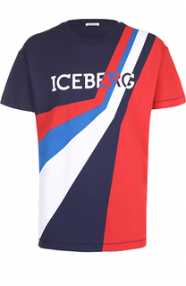 Хлопковая футболка с контрастным принтом Iceberg