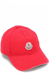 Хлопковая бейсболка с логотипом бренда Moncler