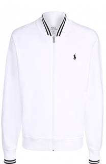 Хлопковая толстовка на молнии с контрастной отделкой Polo Ralph Lauren