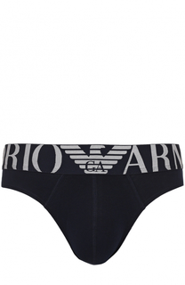 Хлопковые брифы с широкой резинкой Emporio Armani