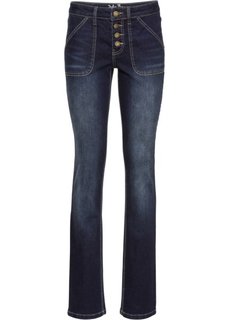 Прямые стрейтчевые джинсы, низкий рост (K) (синий) Bonprix