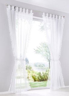 Гардина Кира (1 шт.), гофрированная тесьма (белый) Bonprix
