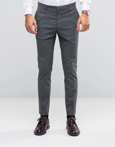 Строгие эластичные зауженные брюки ASOS WEDDING - Серый