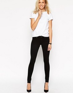 Черные зауженные джинсы с заниженной талией ASOS Whitby - Черный