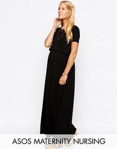 Платье макси для кормящих мам ASOS Maternity PETITE - Черный