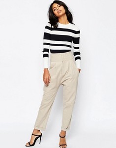 Льняные гаремные брюки ASOS - Бежевый